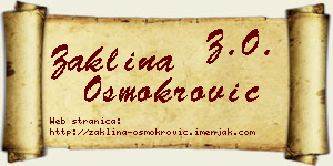 Žaklina Osmokrović vizit kartica